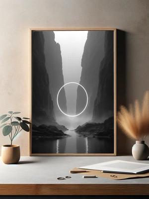 Абстрактный пейзаж с кругом света - 3