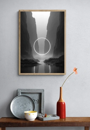 Абстрактный пейзаж с кругом света - 4