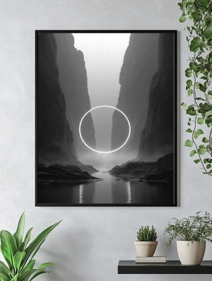 Абстрактный пейзаж с кругом света - 5