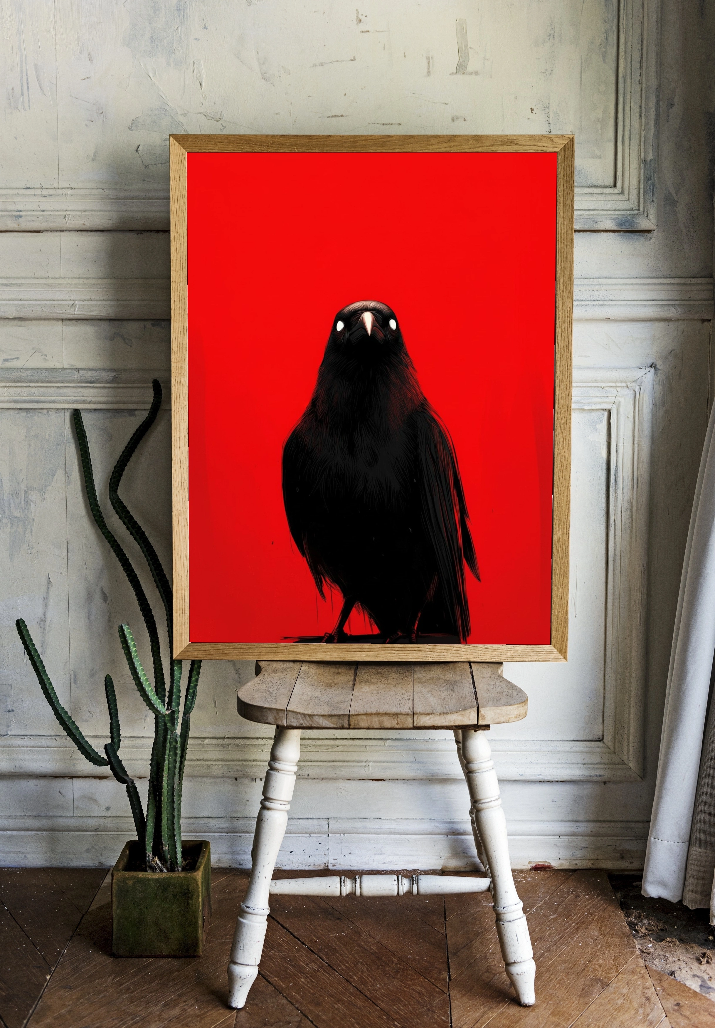 Символ силы: черный ворон на красном фоне - 2