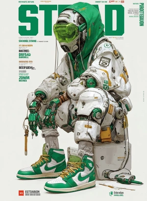 Киберпанковский персонаж в кроссовках Nike - 1