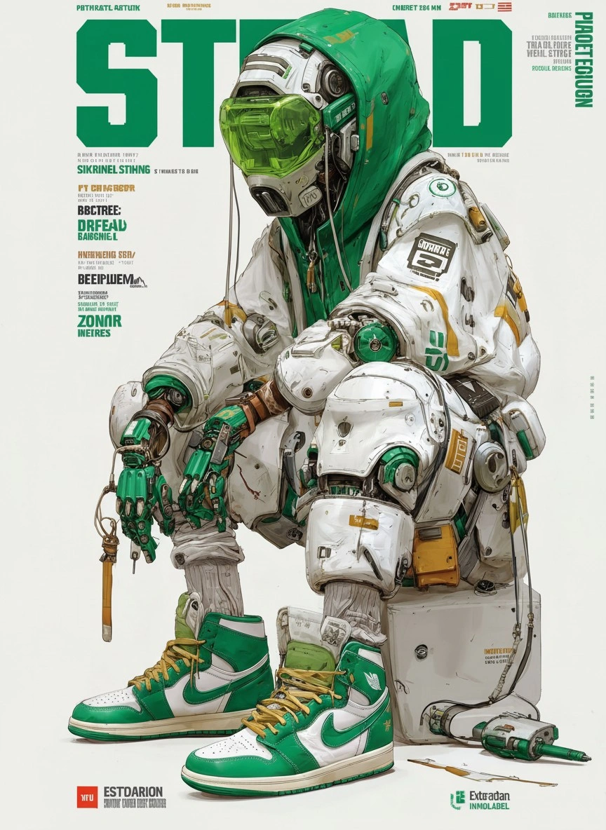 Киберпанковский персонаж в кроссовках Nike - 1