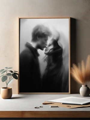 Эмоциональный поцелуй в черно-белом - 3