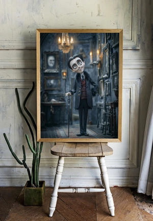 Элегантный персонаж в готическом интерьере - 2