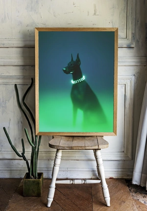 Элегантная собака в свете неона - 2