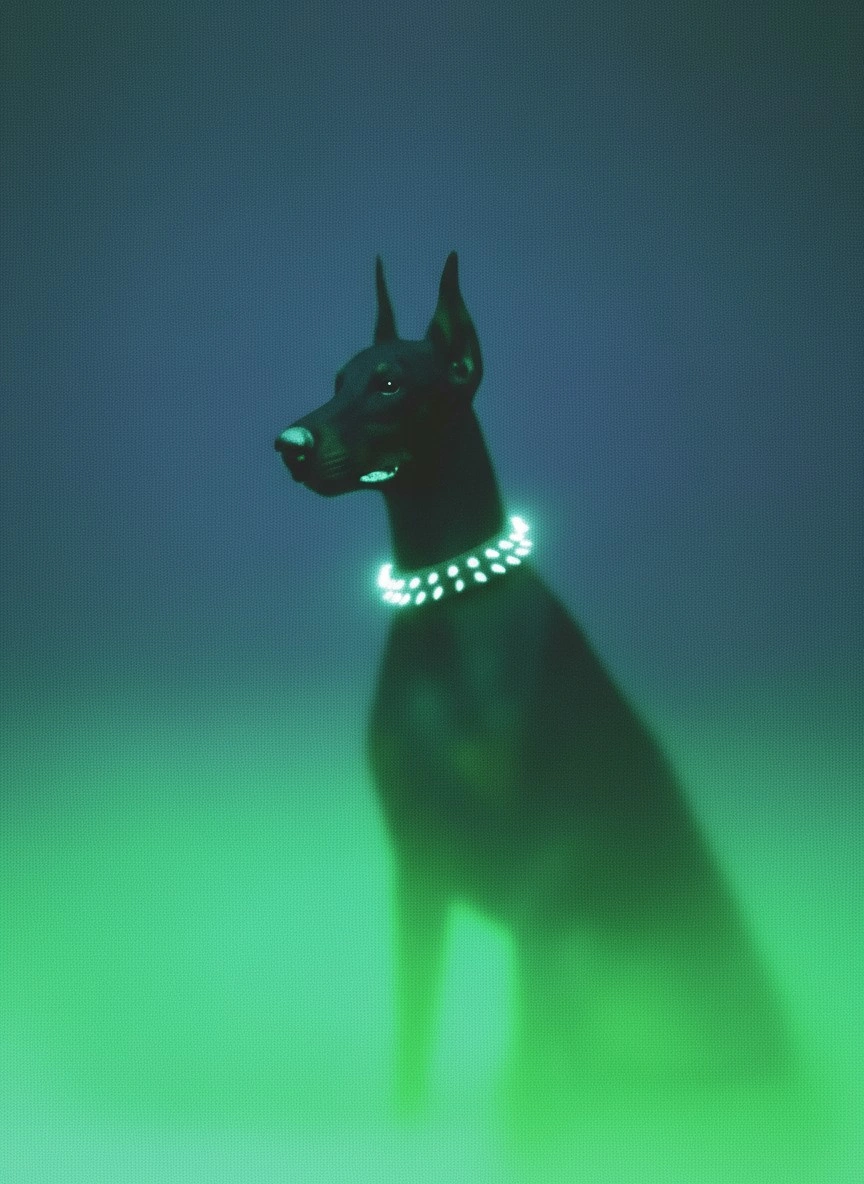 Элегантная собака в свете неона - 1