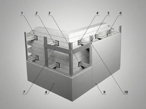 Технический чертеж современного строительного блока - 1