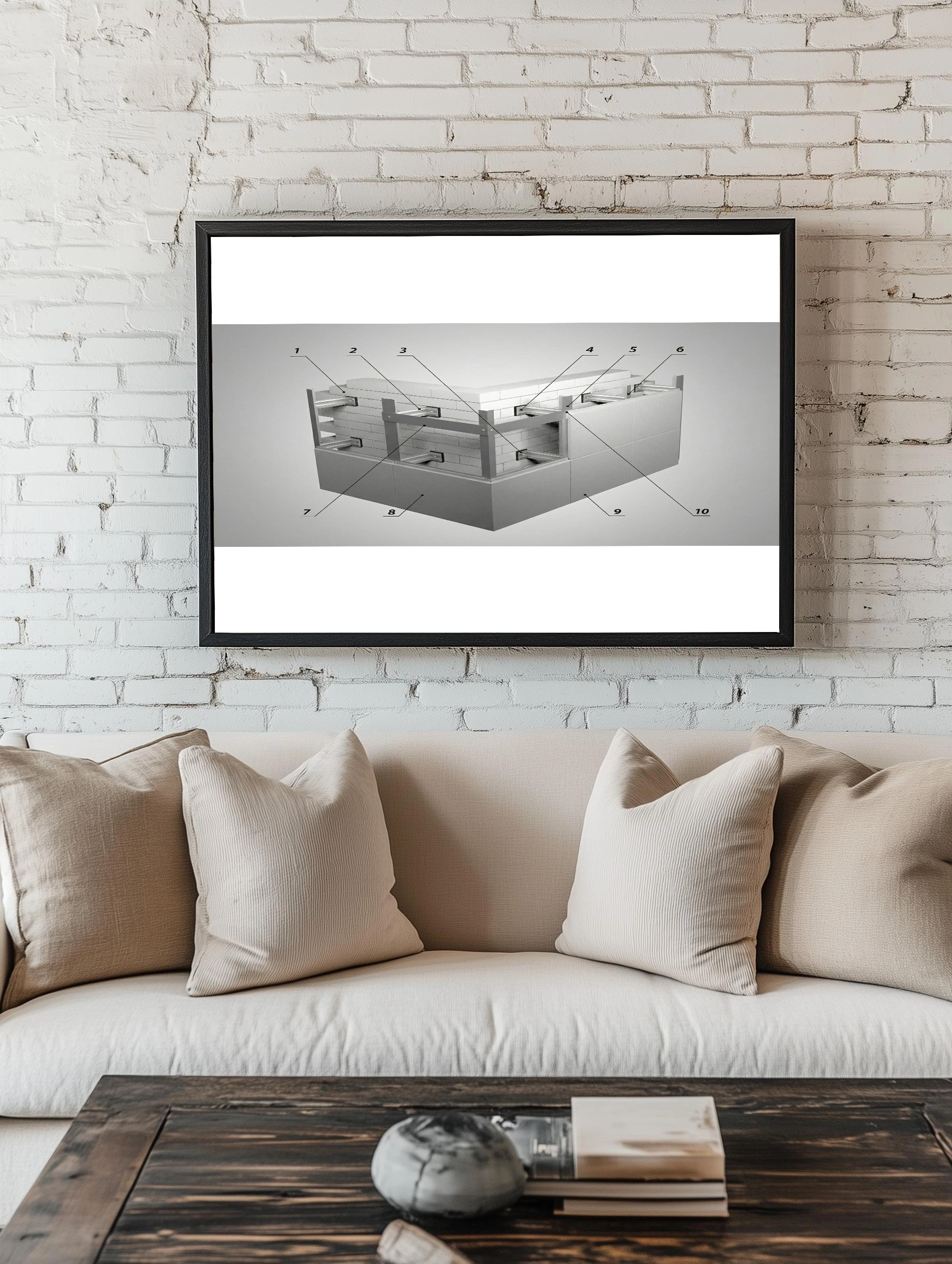 Технический чертеж современного строительного блока - 2