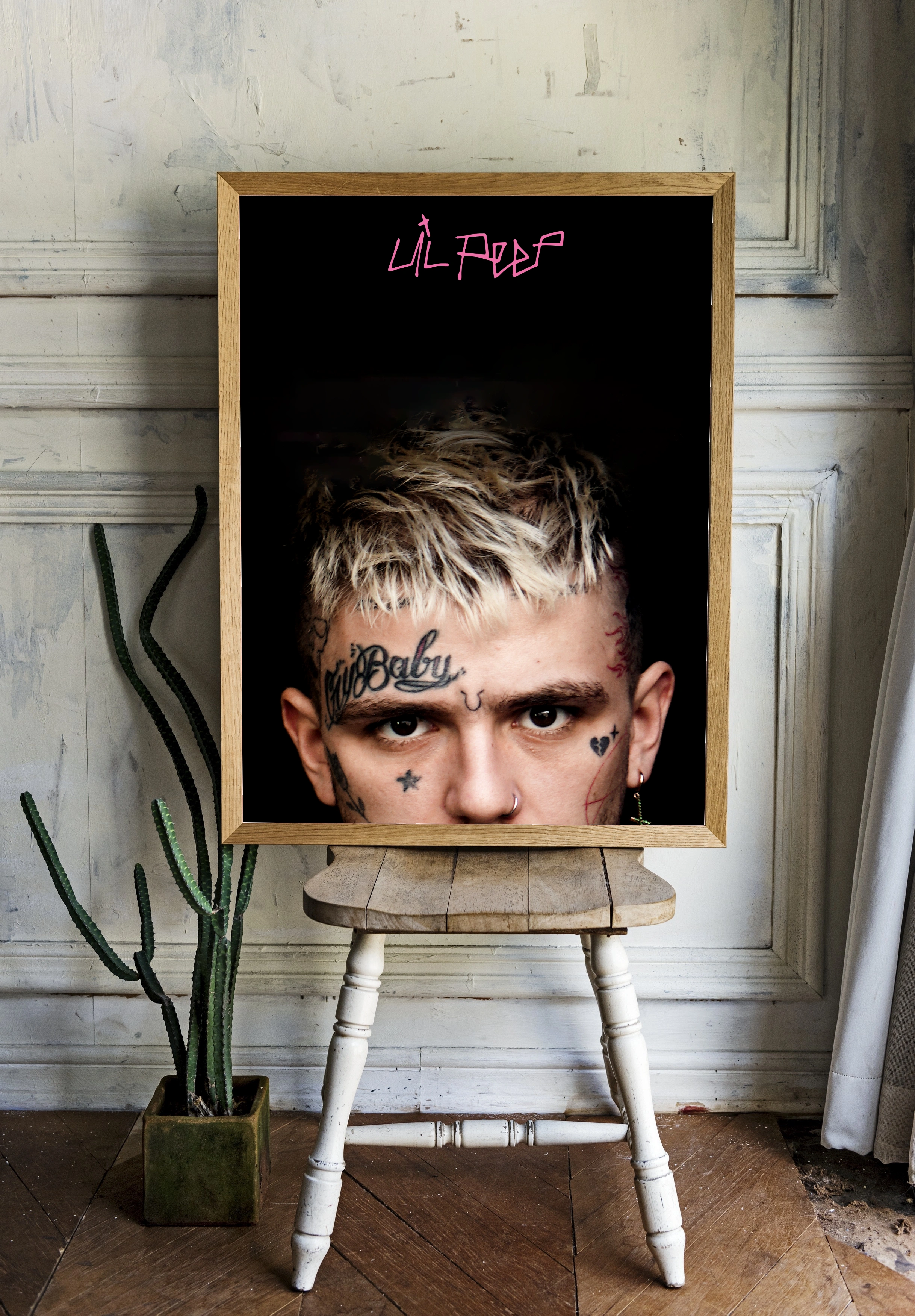 Черно-розовый портрет Lil Peep - 2