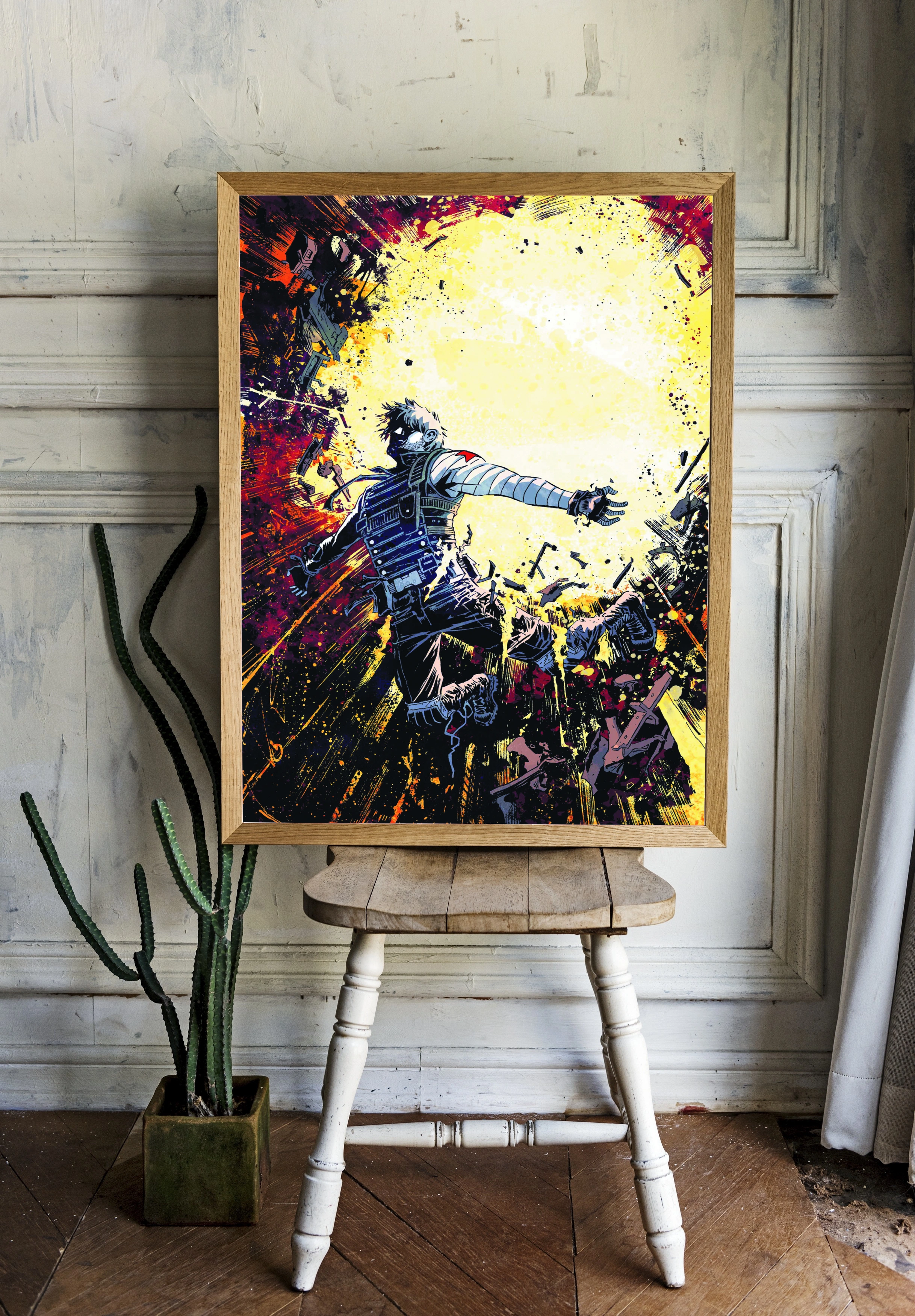 Зимний солдат в яркой абстракции - 2