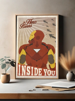 Железный Человек в стиле винтажной иллюстрации - 3