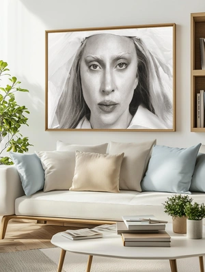 Портрет Lady Gaga в светлых тонах - 3