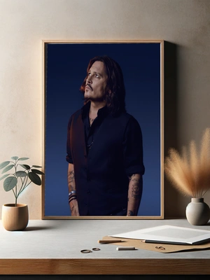 Портрет Джонни Деппа с тёмным фоном - 3