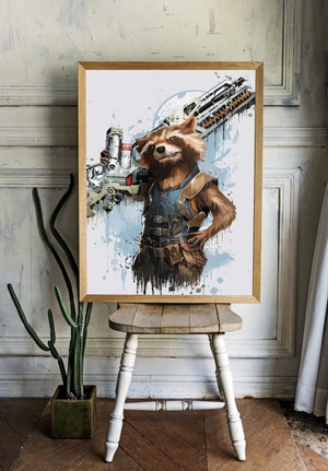 Ракета в акварельном стиле - 2