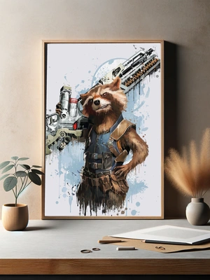 Ракета в акварельном стиле - 3