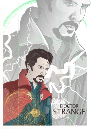 Доктор Стрэндж в стиле иллюстрации - 1