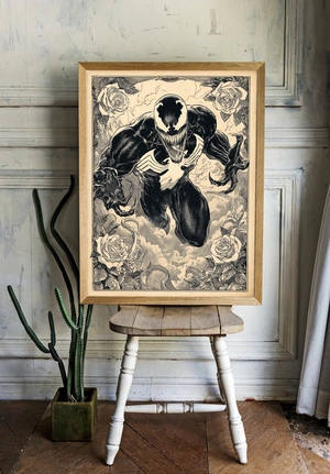 Веном в чёрно-белой графике - 2