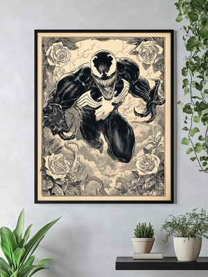 Веном в чёрно-белой графике - 4