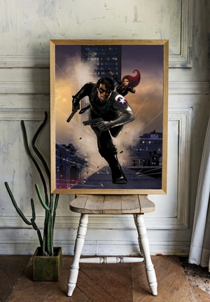 Зимний солдат и Чёрная Вдова в динамичном боевом порыве - 2