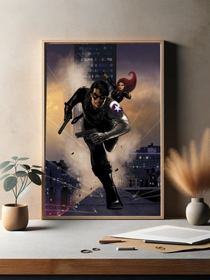 Зимний солдат и Чёрная Вдова в динамичном боевом порыве - 3