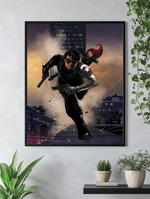 Зимний солдат и Чёрная Вдова в динамичном боевом порыве - 4