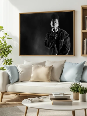 The Weeknd — Портрет исполнителя в черно-белом стиле - 3