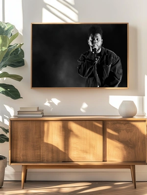The Weeknd — Портрет исполнителя в черно-белом стиле - 4