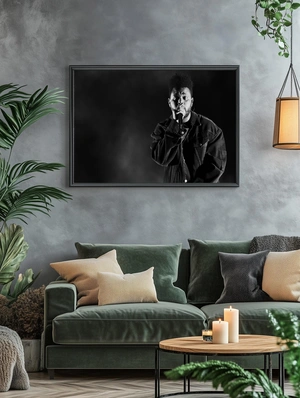 The Weeknd — Портрет исполнителя в черно-белом стиле - 5