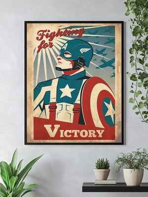 Капитан Америка в стиле ретро иллюстрации - 4