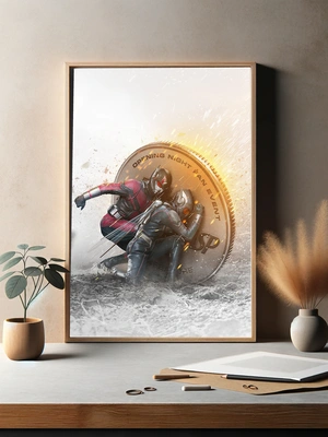 Человек-муравей и Оса на фоне гигантской монеты - 3