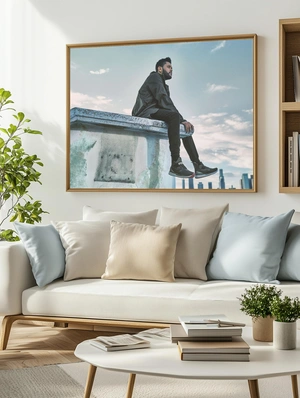The Weeknd на фоне неба и городской архитектуры - 3