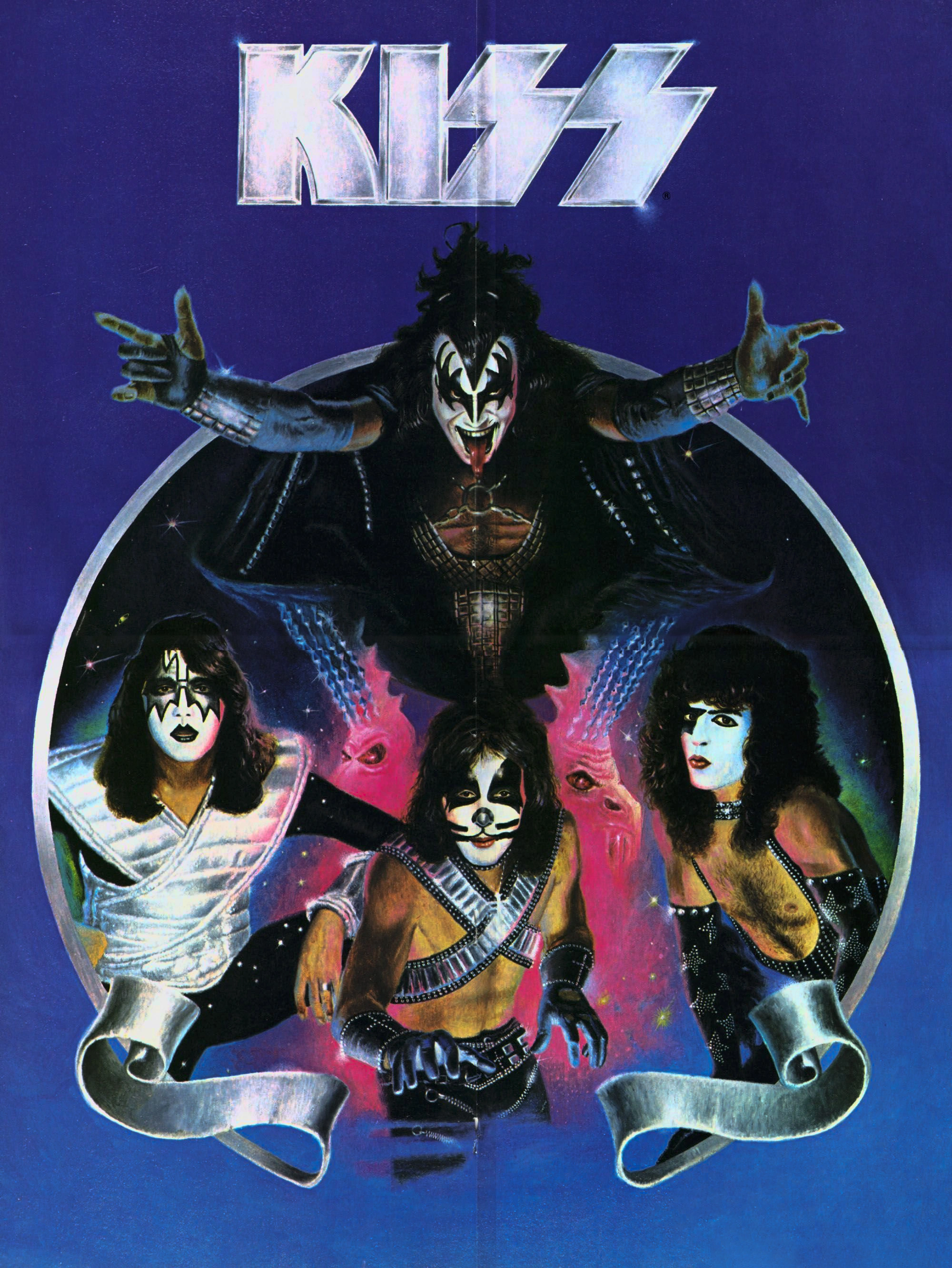 Ретро плакат рок-группы KISS - 1