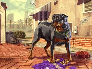 GTA 5 — Сильный и гордый ротвейлер у дома - 1