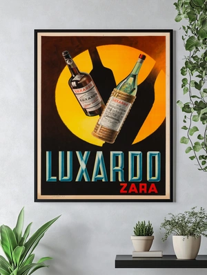 Бутылки Luxardo Zara на черном фоне с оранжевым кругом - 4