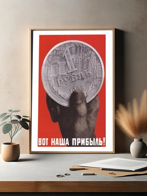 Крупный план рубля на красном фоне - 3