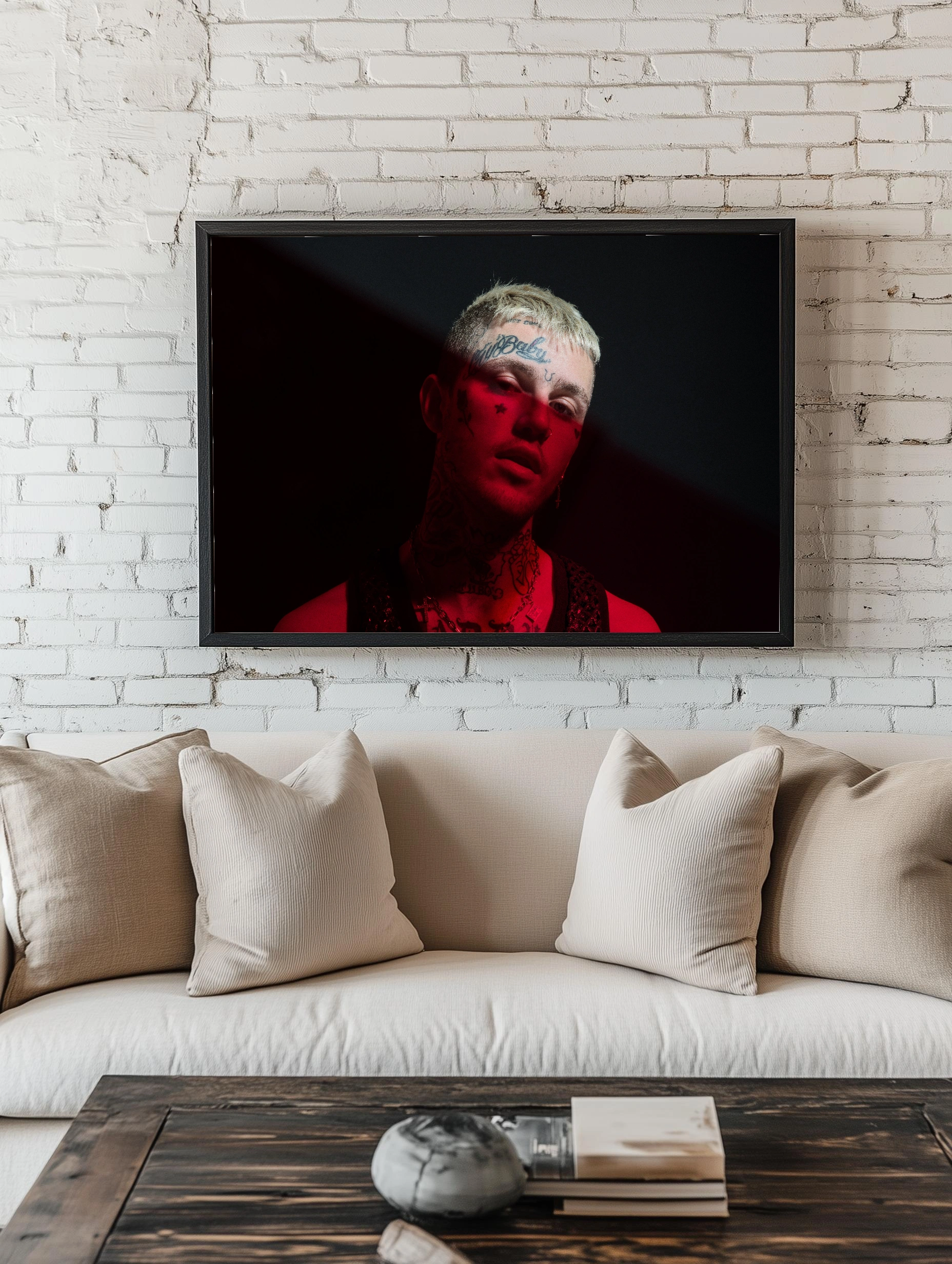 Темный портрет Lil Peep с красным светом - 2