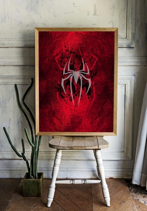 Символ Человека-паука в красных и чёрных тонах - 2