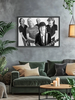 Черно-белая фотография рок-группы AC/DC - 5