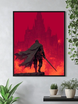 Dark Souls — Темный рыцарь на фоне горящего замка - 4