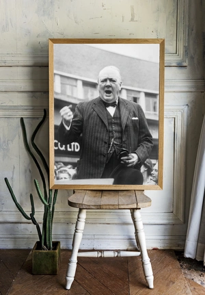 Уинстон Черчилль в момент исторической речи - 2