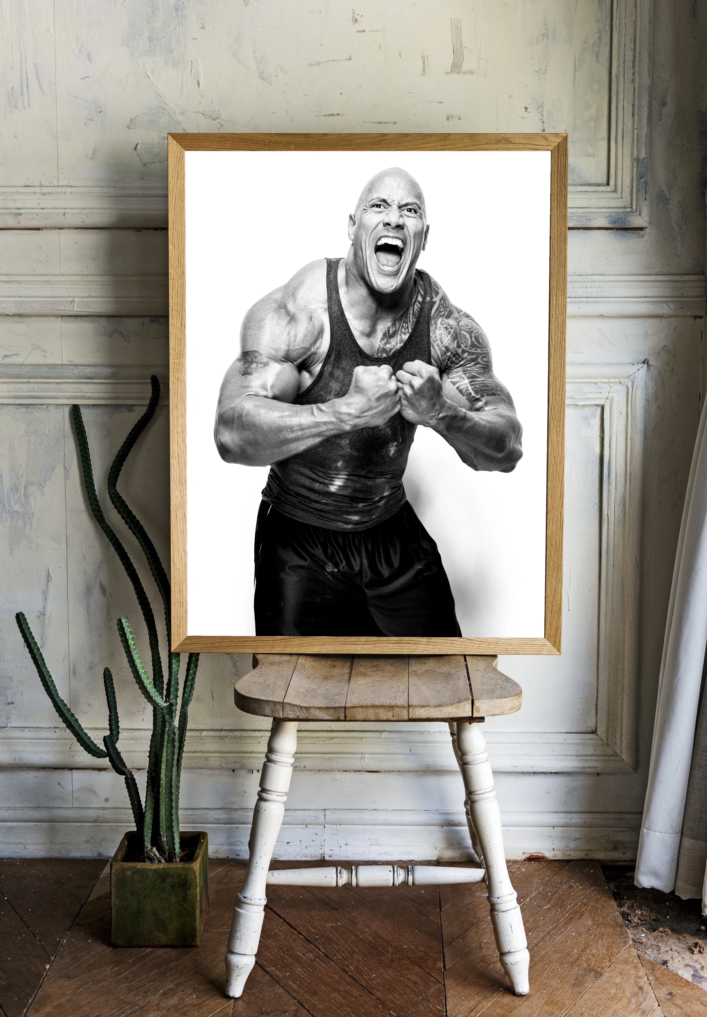 Дуэйн Джонсон в монохроме - 2