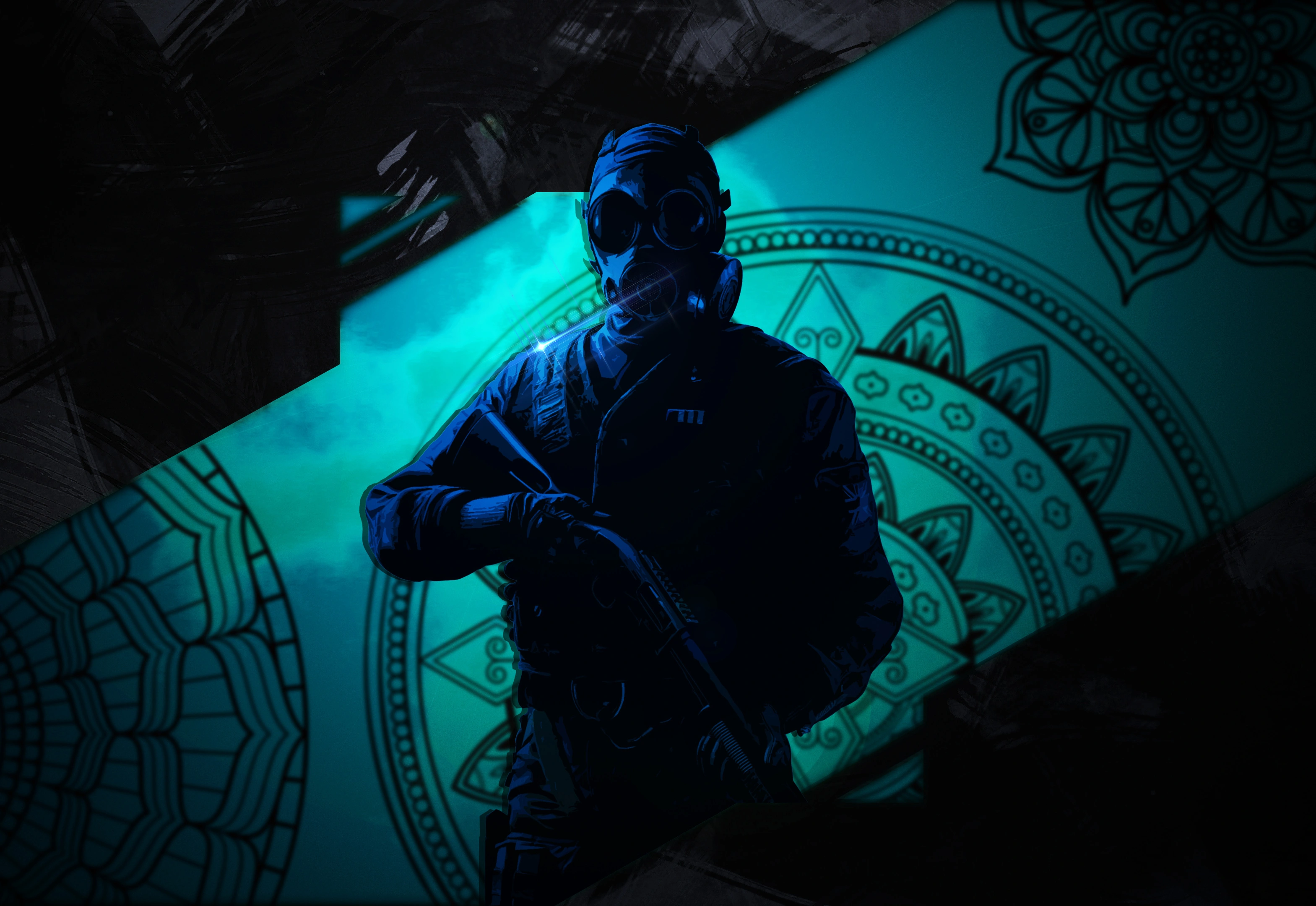 Tom Clancy’S Rainbow Six Siege — Силуэт в противогазе на фоне мандалы - 1
