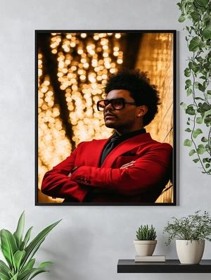 Стильный городской портрет The Weeknd  в красном - 4