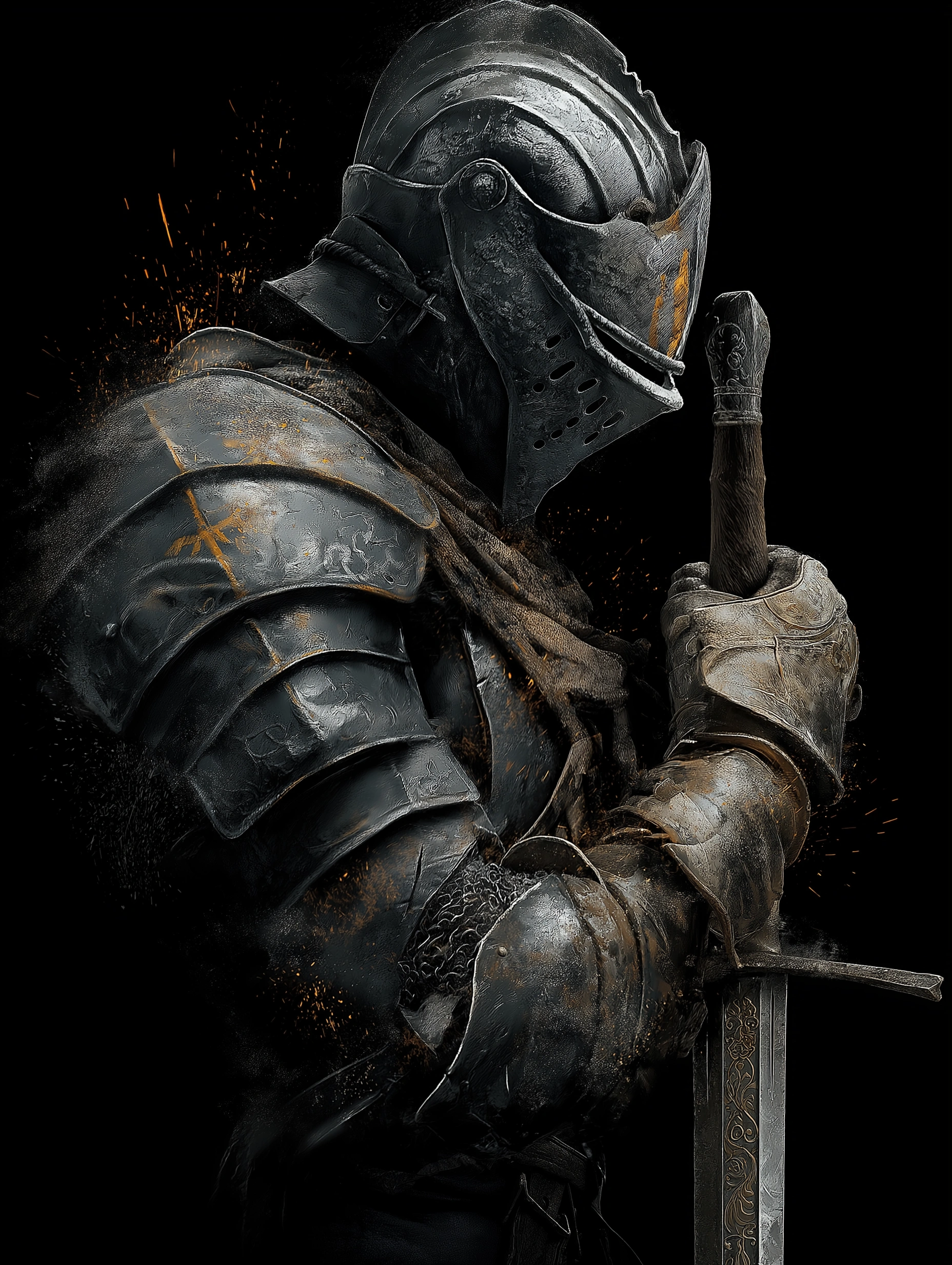 Dark Souls — Средневековый рыцарь в доспехах с мечом - 1