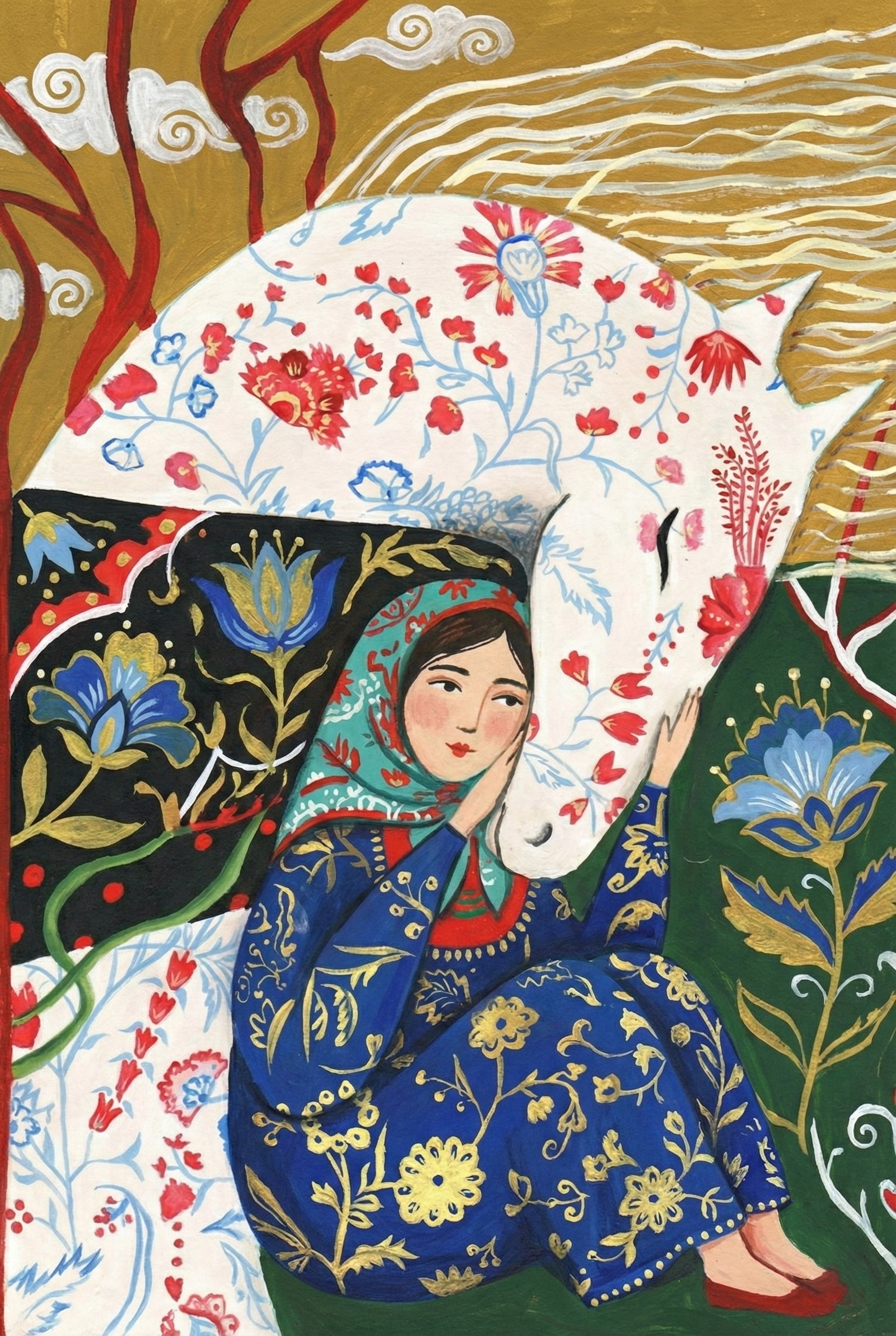 Девушка с лошадью в русском стиле - 1