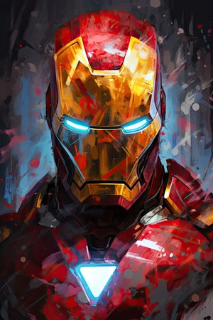 Железный человек в стиле арт живописи - 1