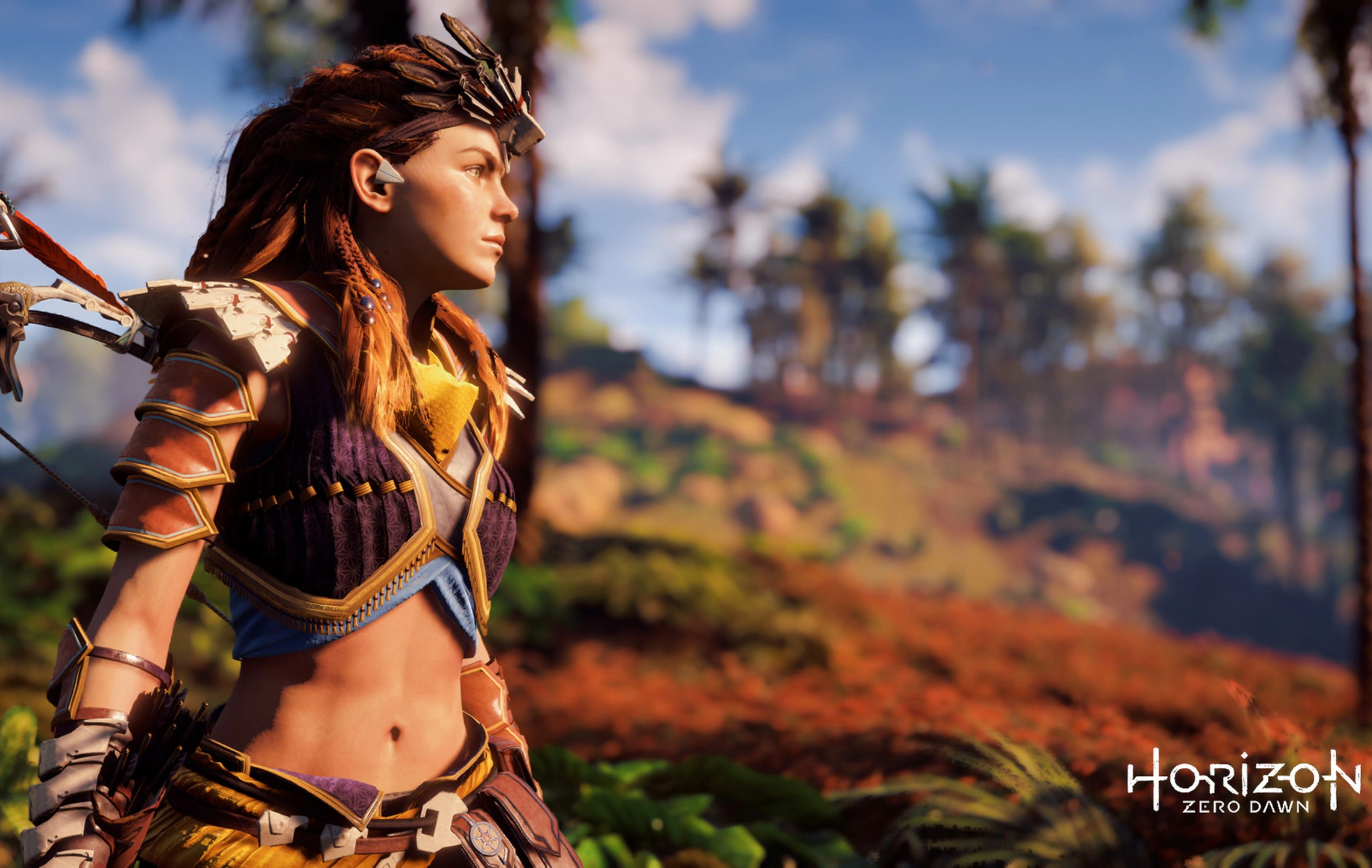 Horizon Zero Dawn — Алоy на фоне осеннего ландшафта - 1