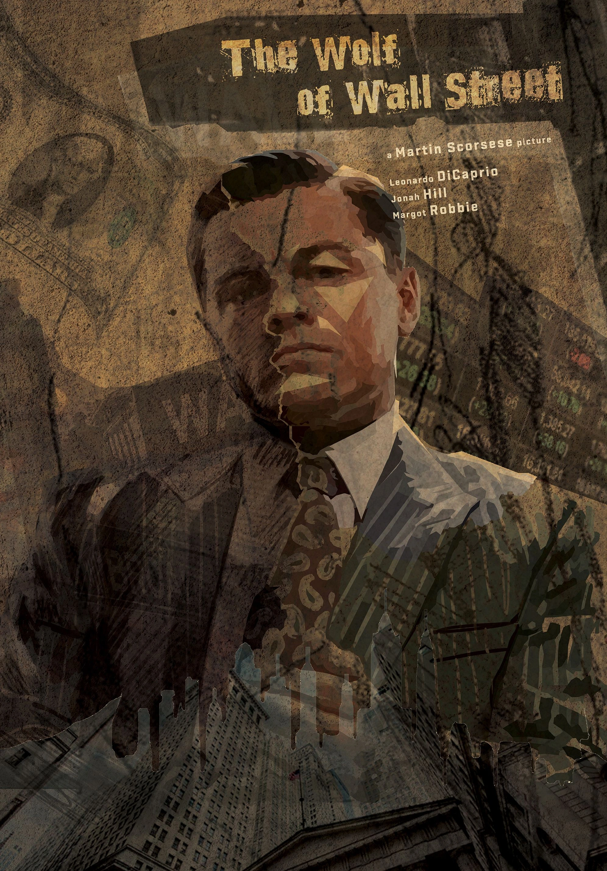 Волк с Уолл-стрит в стиле арт - 1