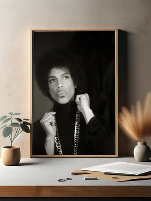 Портрет легенды музыки Prince в чёрном - 3