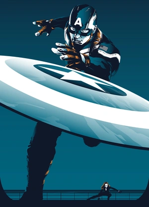 Капитан Америка в динамичном броске щита - 1